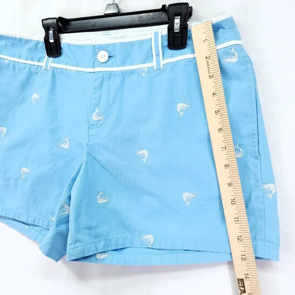 Lilly Pulitzer Shorts Palm Beach Size 10 Embroidered Crawfish Shrimp Pockets 5" - Picture 5 of 13
